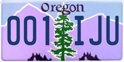 OR license plate 001IJU