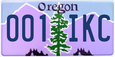 OR license plate 001IKC