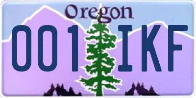 OR license plate 001IKF