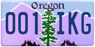 OR license plate 001IKG