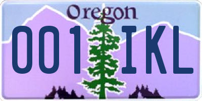 OR license plate 001IKL