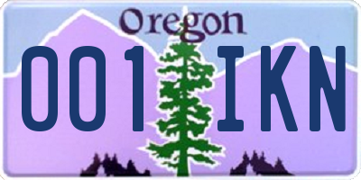 OR license plate 001IKN
