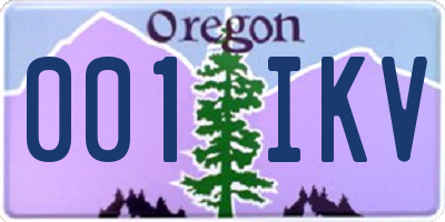 OR license plate 001IKV