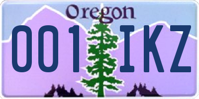 OR license plate 001IKZ