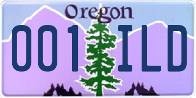 OR license plate 001ILD