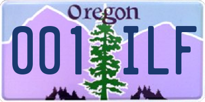 OR license plate 001ILF