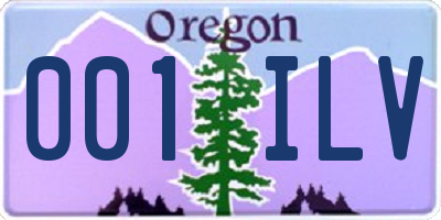 OR license plate 001ILV