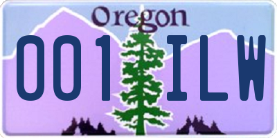 OR license plate 001ILW