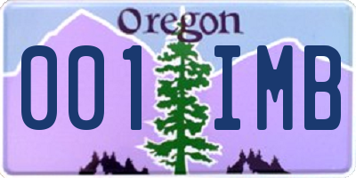 OR license plate 001IMB