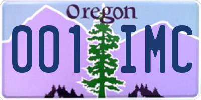 OR license plate 001IMC