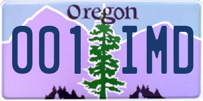 OR license plate 001IMD