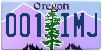 OR license plate 001IMJ