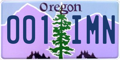 OR license plate 001IMN