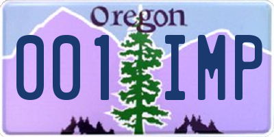 OR license plate 001IMP