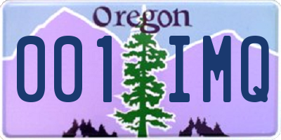 OR license plate 001IMQ