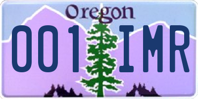 OR license plate 001IMR