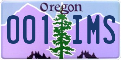 OR license plate 001IMS