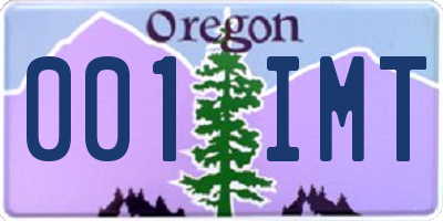 OR license plate 001IMT