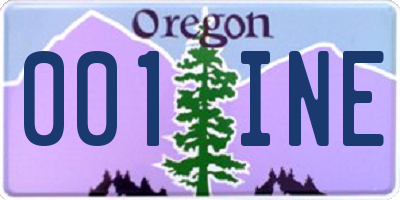 OR license plate 001INE