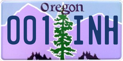 OR license plate 001INH