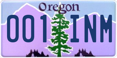 OR license plate 001INM