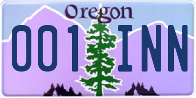 OR license plate 001INN