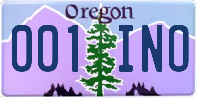 OR license plate 001INO