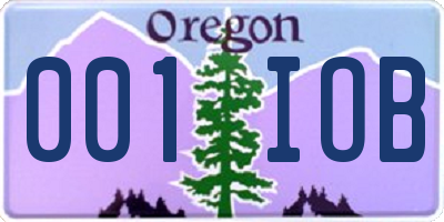 OR license plate 001IOB