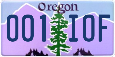 OR license plate 001IOF