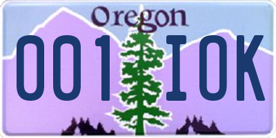 OR license plate 001IOK