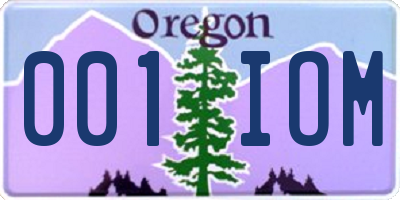 OR license plate 001IOM