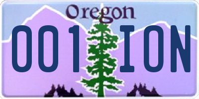 OR license plate 001ION