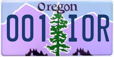 OR license plate 001IOR