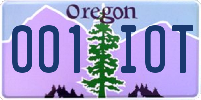 OR license plate 001IOT