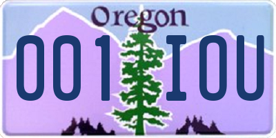 OR license plate 001IOU