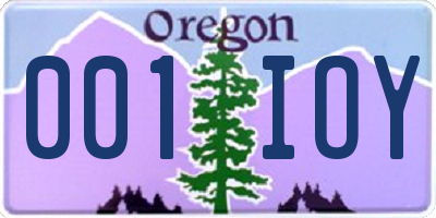 OR license plate 001IOY