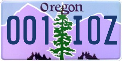 OR license plate 001IOZ