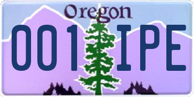 OR license plate 001IPE