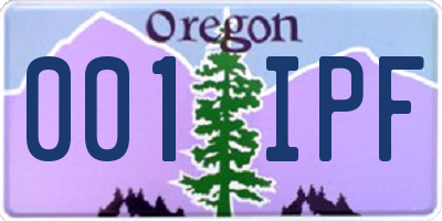 OR license plate 001IPF