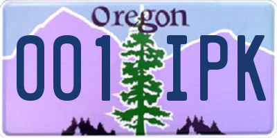 OR license plate 001IPK