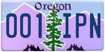 OR license plate 001IPN