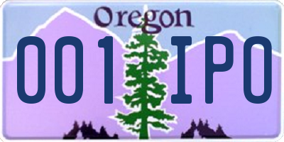 OR license plate 001IPO