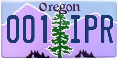 OR license plate 001IPR