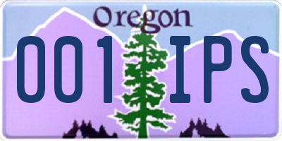 OR license plate 001IPS