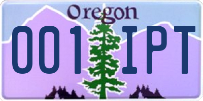 OR license plate 001IPT