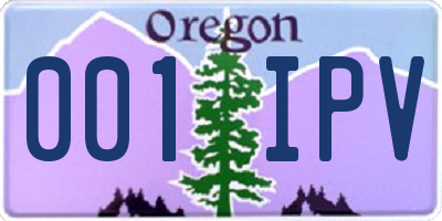 OR license plate 001IPV