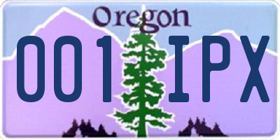 OR license plate 001IPX