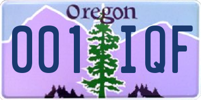 OR license plate 001IQF
