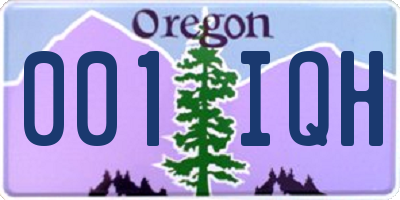 OR license plate 001IQH