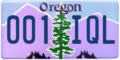 OR license plate 001IQL
